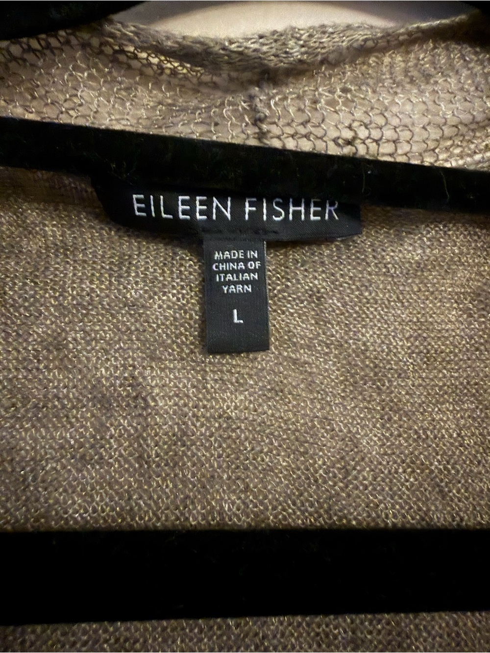 Eileen Fisher Brown Sleeveless Open-Front Knit Tunic Vest - Picture 3 of 4